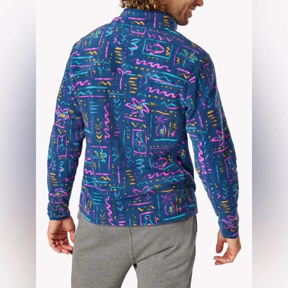NWT - Chubbies - The Chilly Vibe Fleece (Quarter-Zip) - Pattern: Navy Abstract - Picture 2 of 12